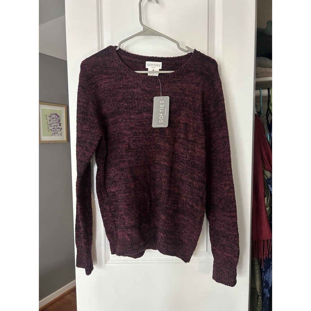 Softies NWT Waffle Marshmallow Crew Neck Sweater PJ Top Size Small Lounge Purple